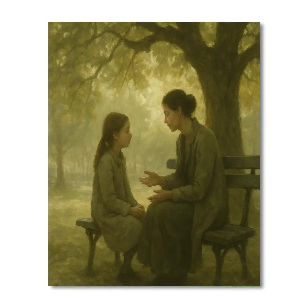 Park Bench Portrait Of Quiet Conversation Paint by numbers kits