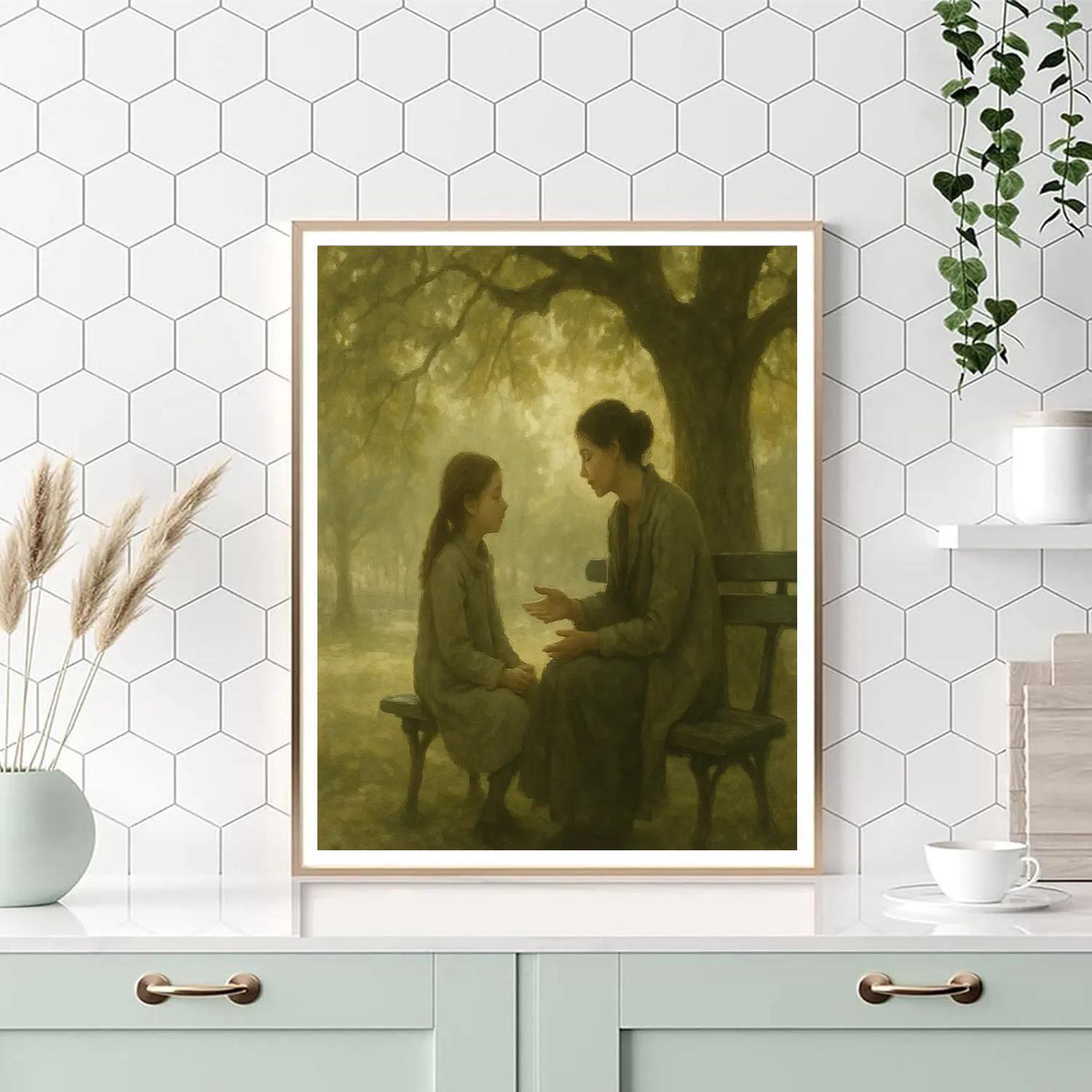 Park Bench Portrait Of Quiet Conversation Paint by numbers kits