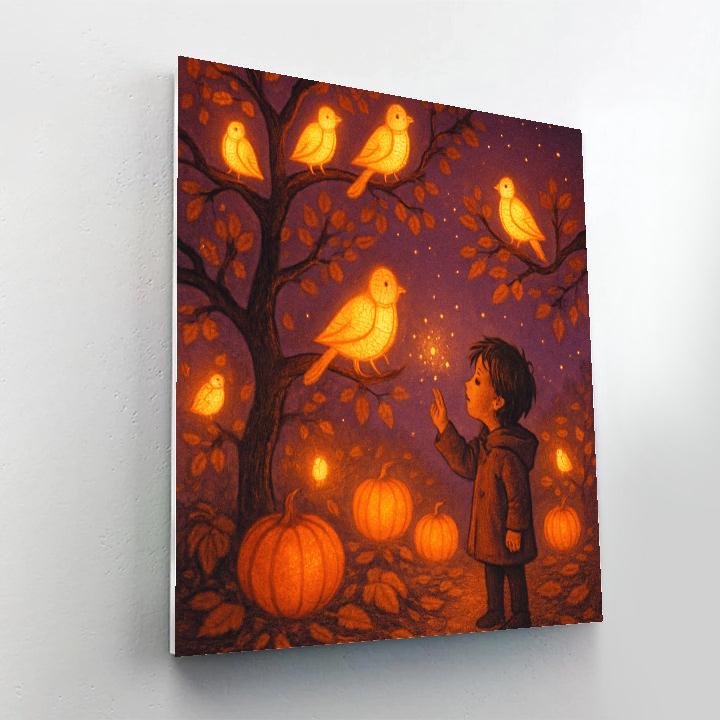 Moonlit Orchard Of Lantern Birds Paint by numbers art