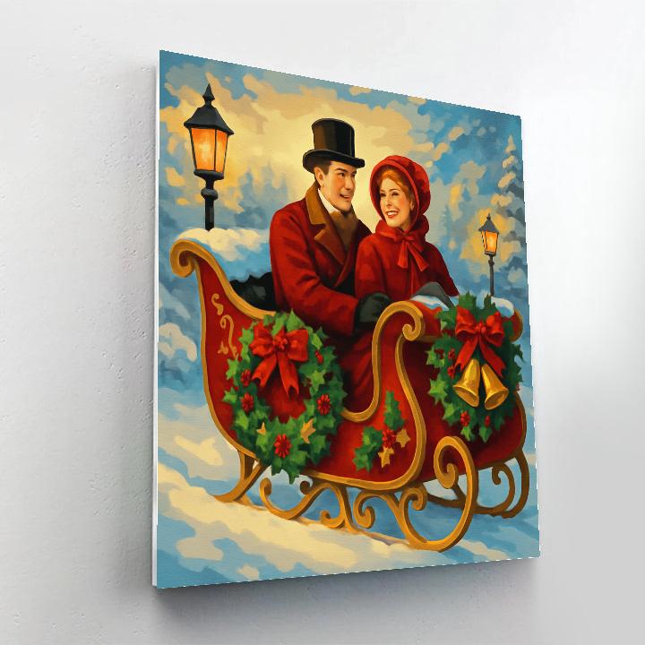 Sleigh Ride Sparkle Number painting
