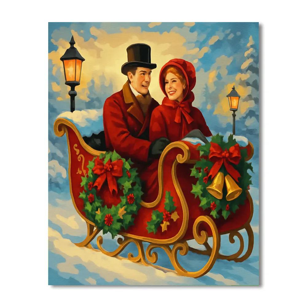 Sleigh Ride Sparkle Number painting