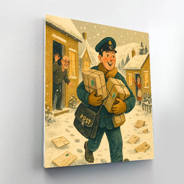 Winterpost Delivery Day Painting by numbers kit