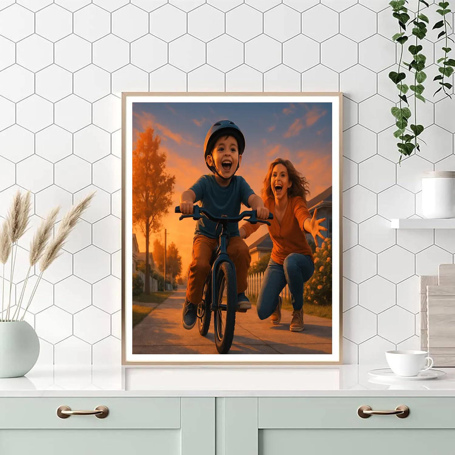 First Bike Ride Cheer From Mom Numbered painting kits