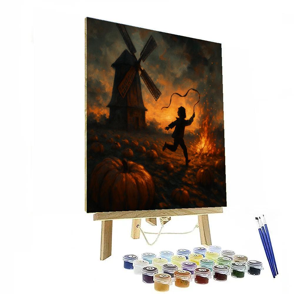 Harvest Windmill Shadows Painting by numbers kit