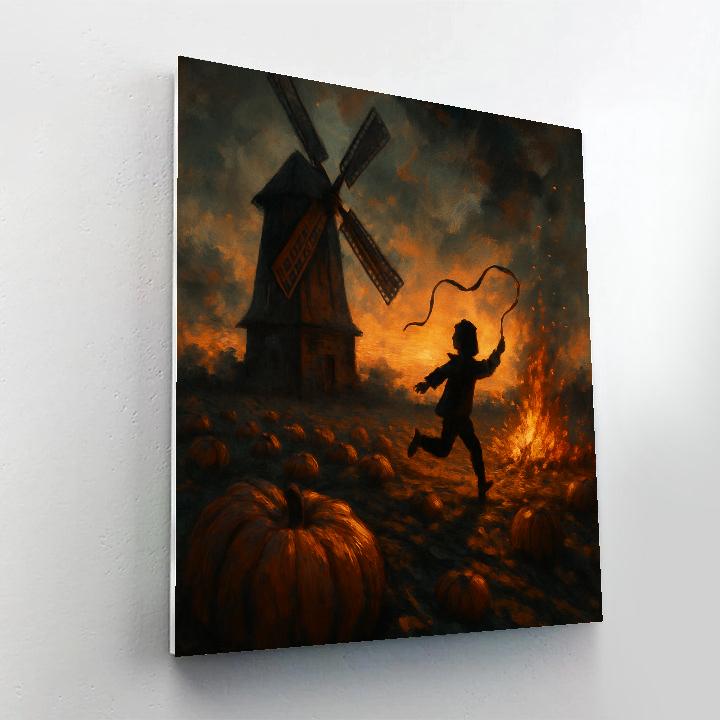 Harvest Windmill Shadows Painting by numbers kit