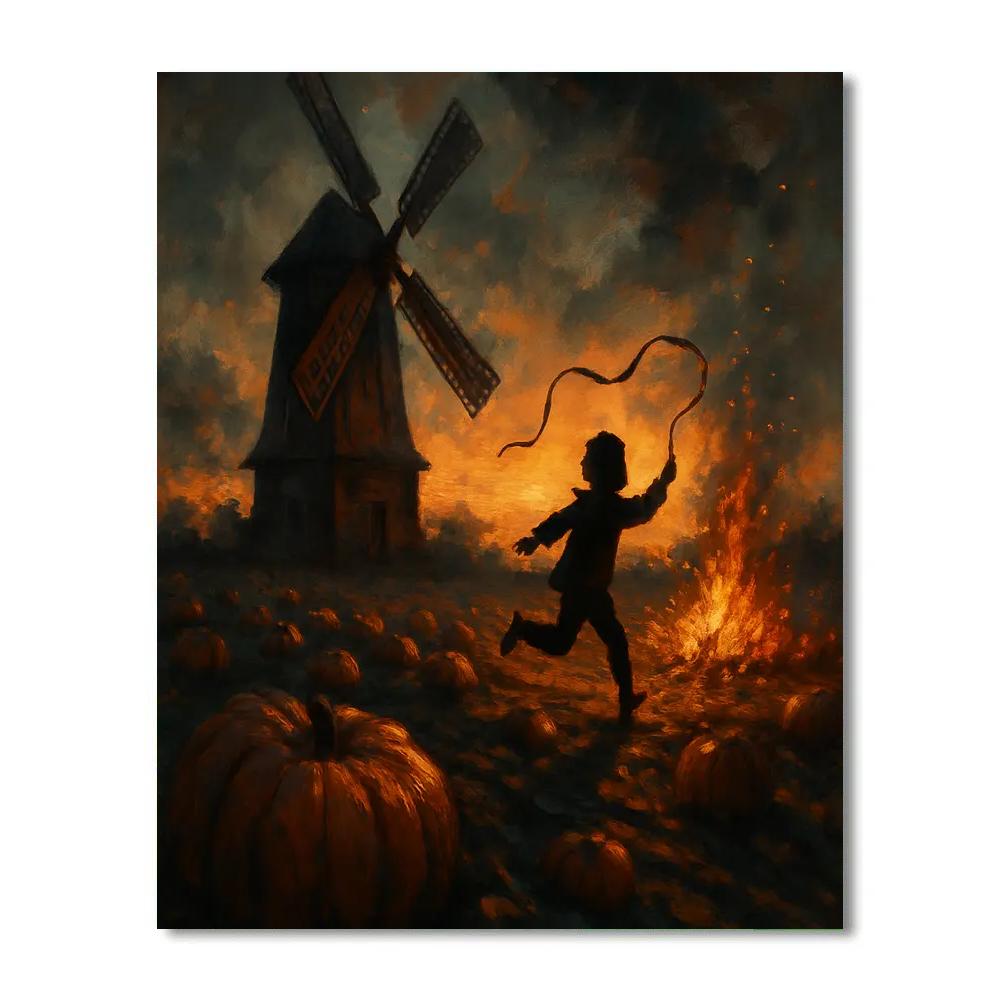 Harvest Windmill Shadows Painting by numbers kit