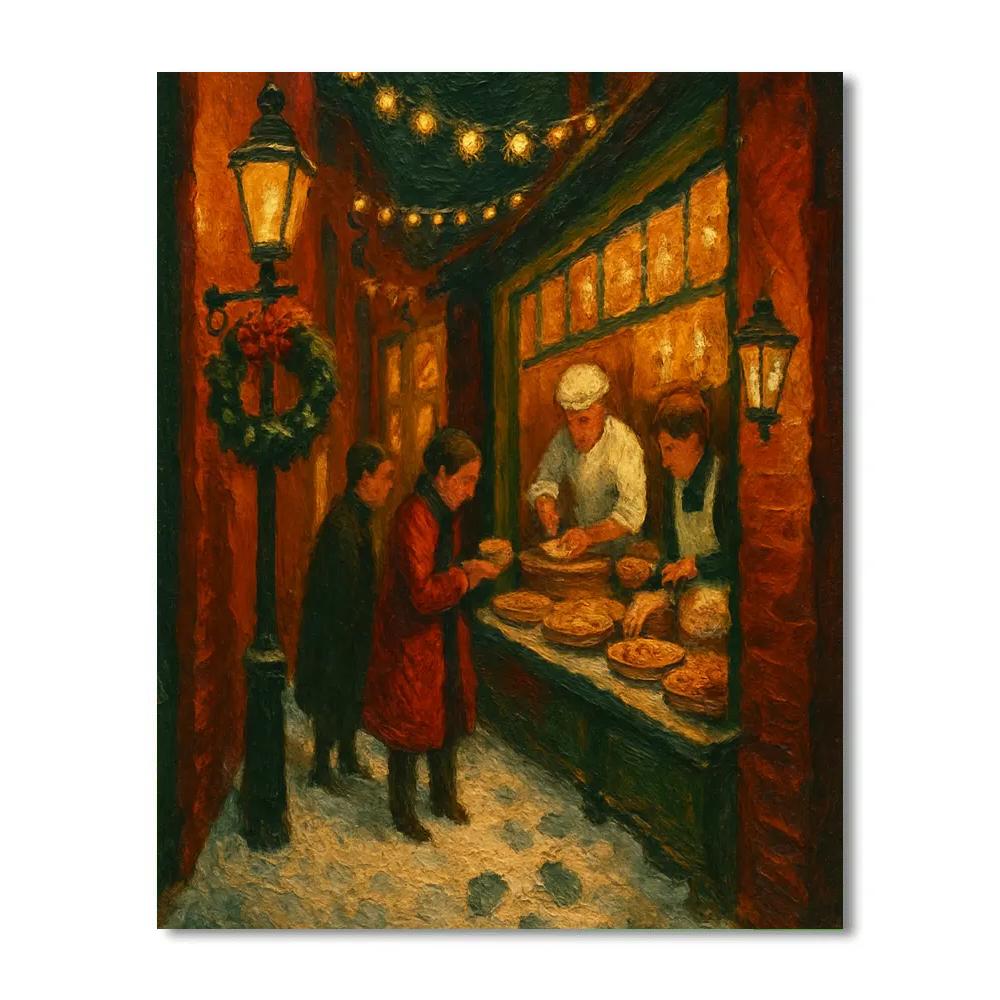 Frosted Lantern Bakery Alley Paint by numbers kits