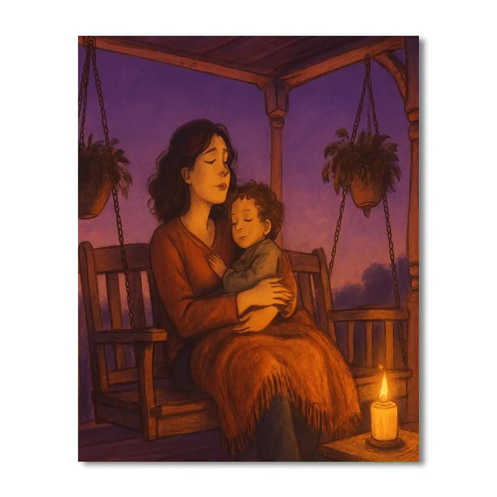 Bedtime Song On Porch Swing Paint by numbers art