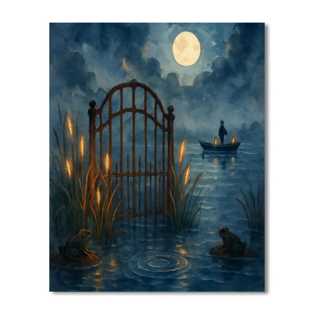 Marsh Gate Of Glowing Reeds Painting by numbers kit