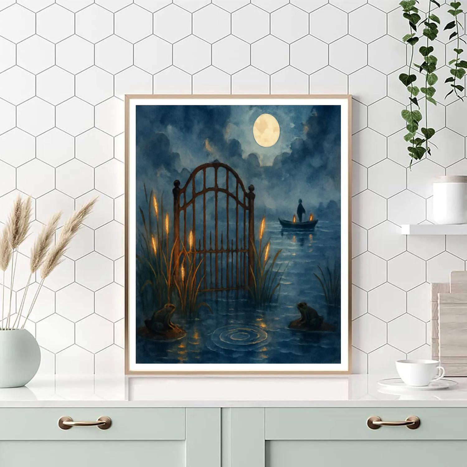 Marsh Gate Of Glowing Reeds Painting by numbers kit
