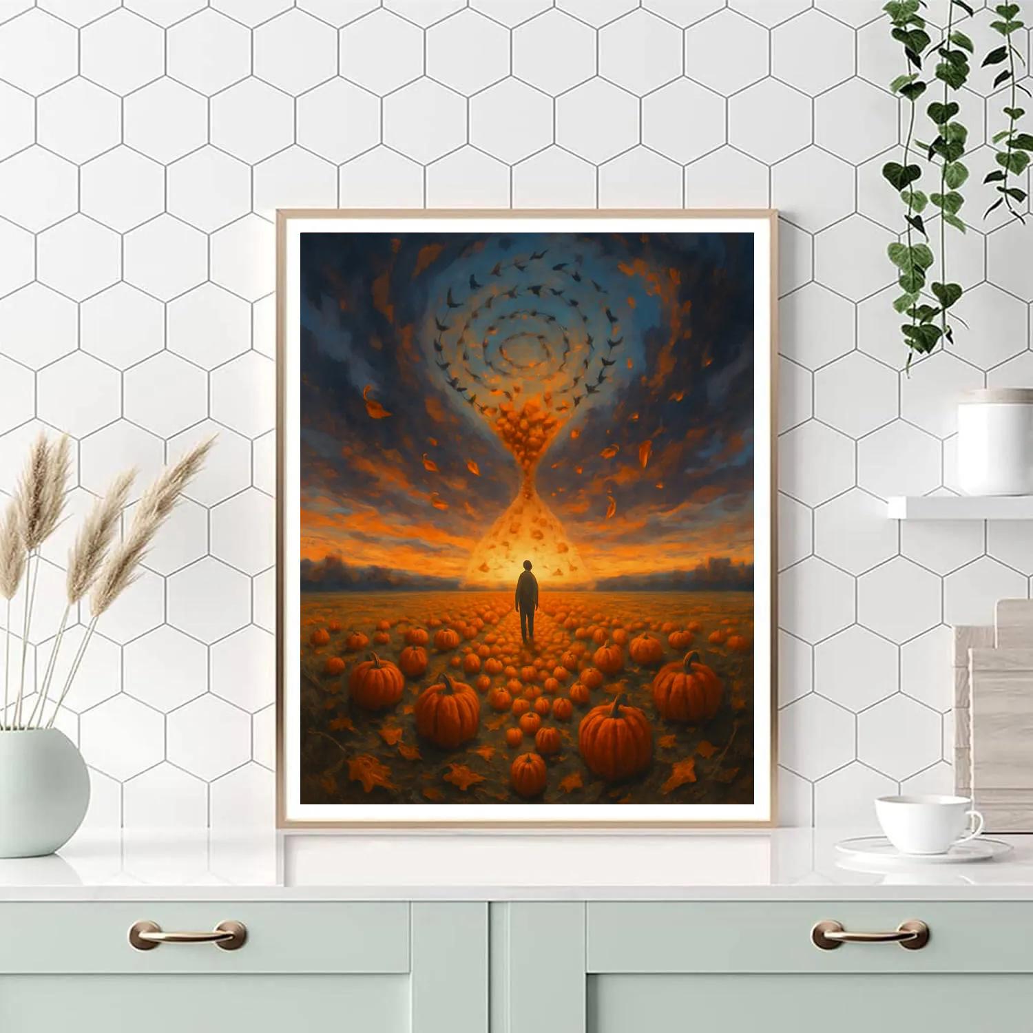 Harvest Hourglass Field Numbered painting kits