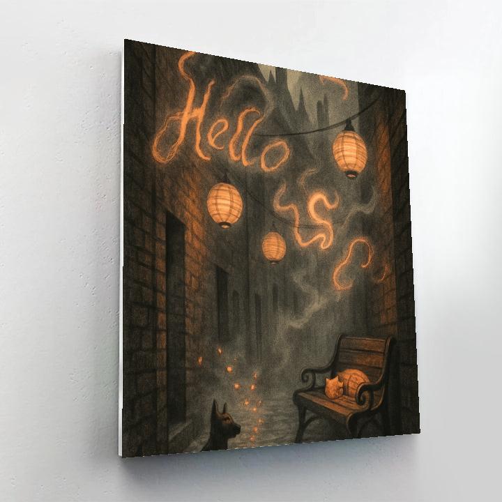 Lantern Alley With Whisper Signs Painting by numbers kit