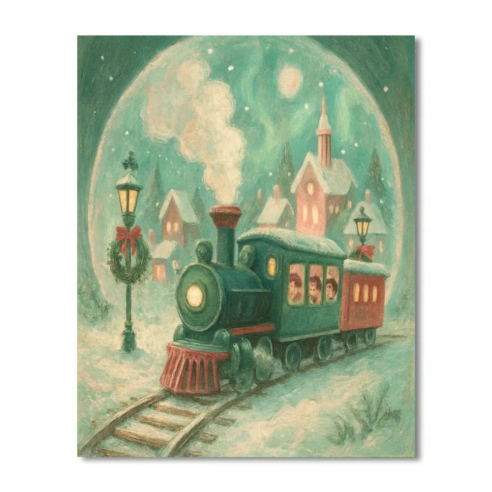 Snowbound Toy Train Track paint by color