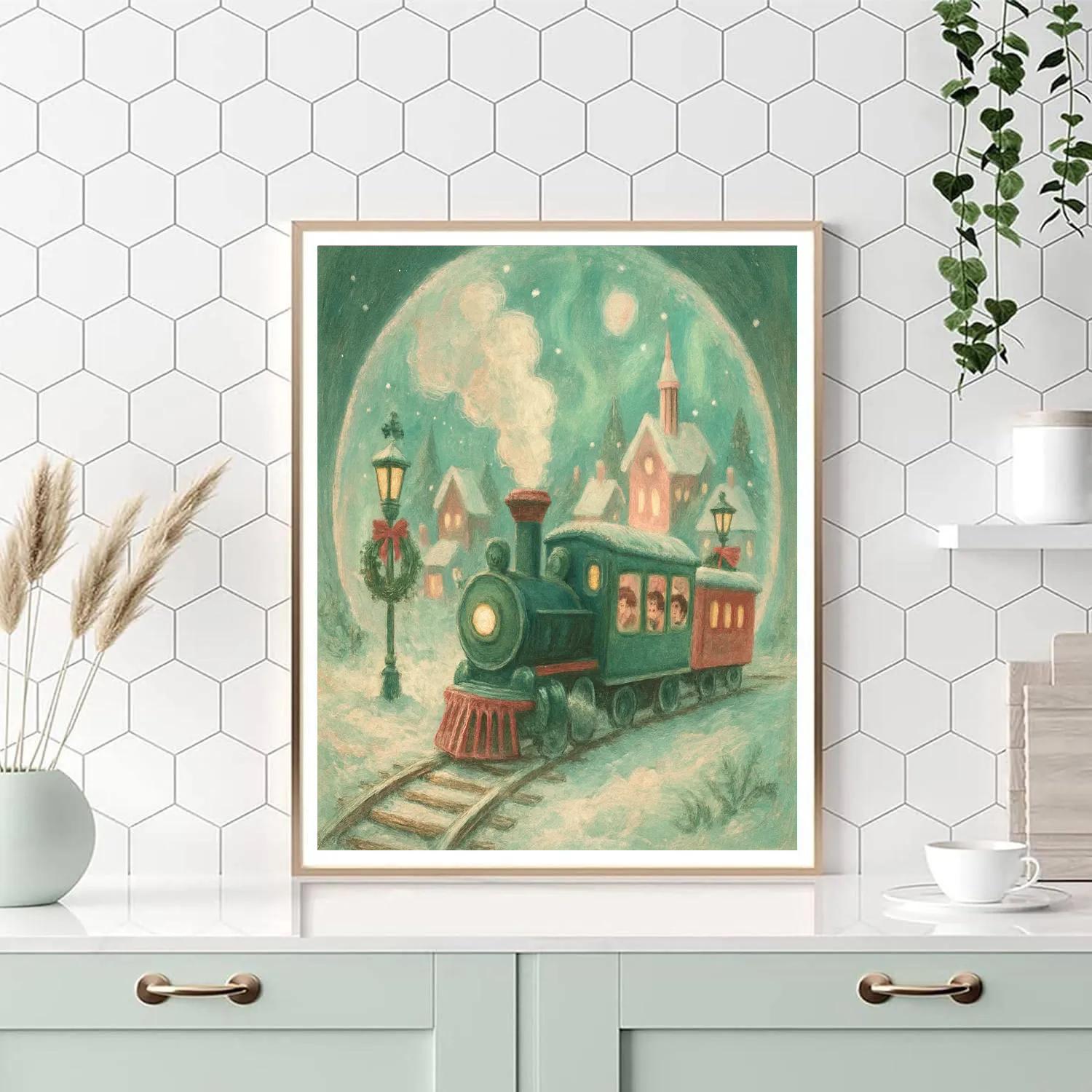 Snowbound Toy Train Track paint by color