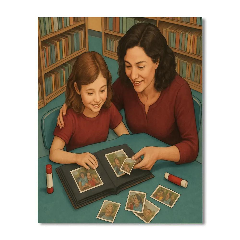 Library Project Collaboration With Mom paint by color