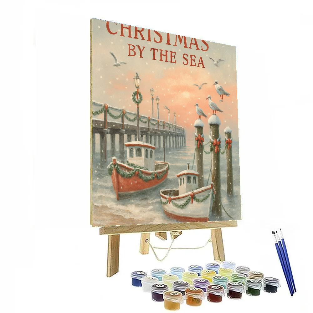 Winter Postcard Harbor paint by color