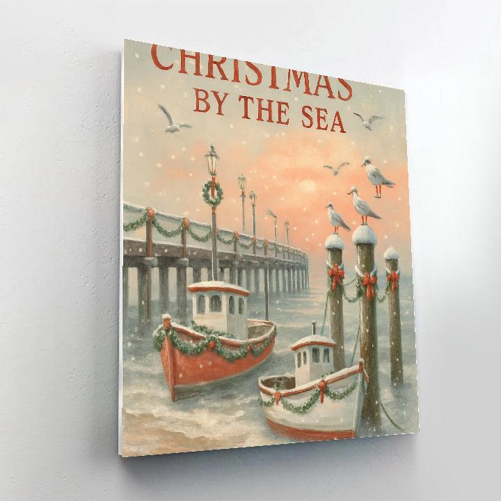 Winter Postcard Harbor paint by color