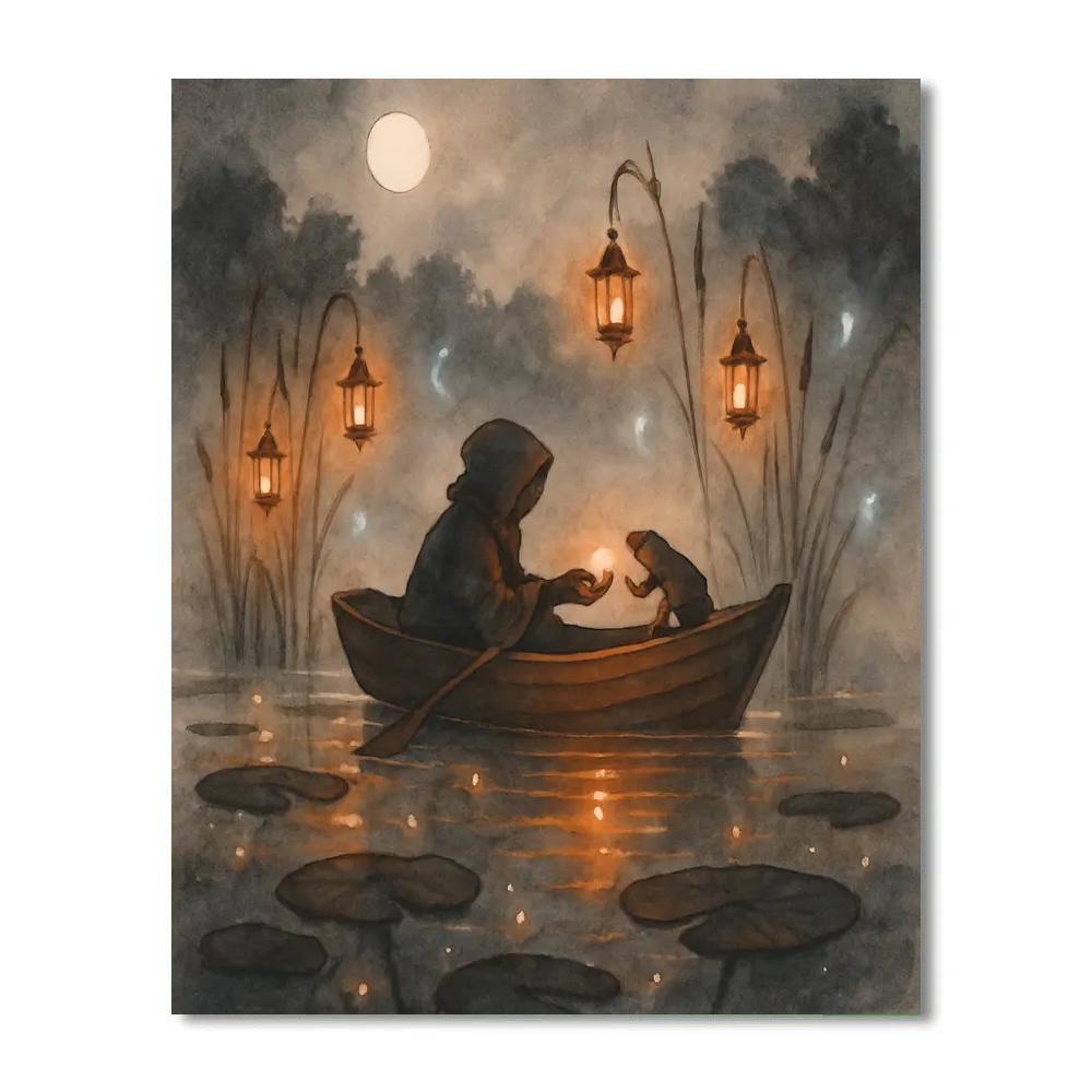 Lantern Bog And The Little Boat Paint by numbers kits