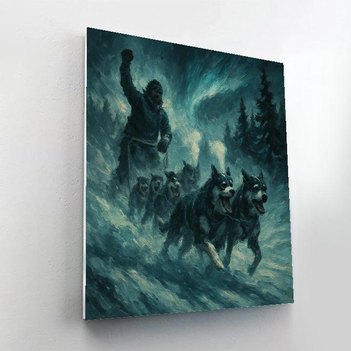 Frostlight Dog Sled Relay Painting by numbers kit