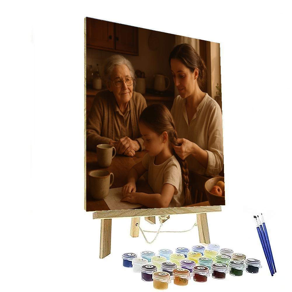 Grandmother Mother Child Three Generation Portrait paint by number