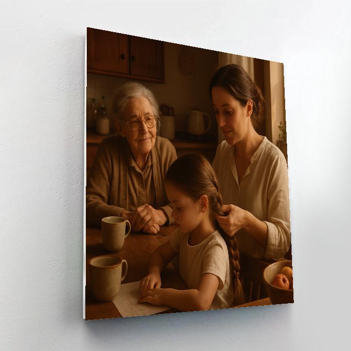 Grandmother Mother Child Three Generation Portrait paint by number