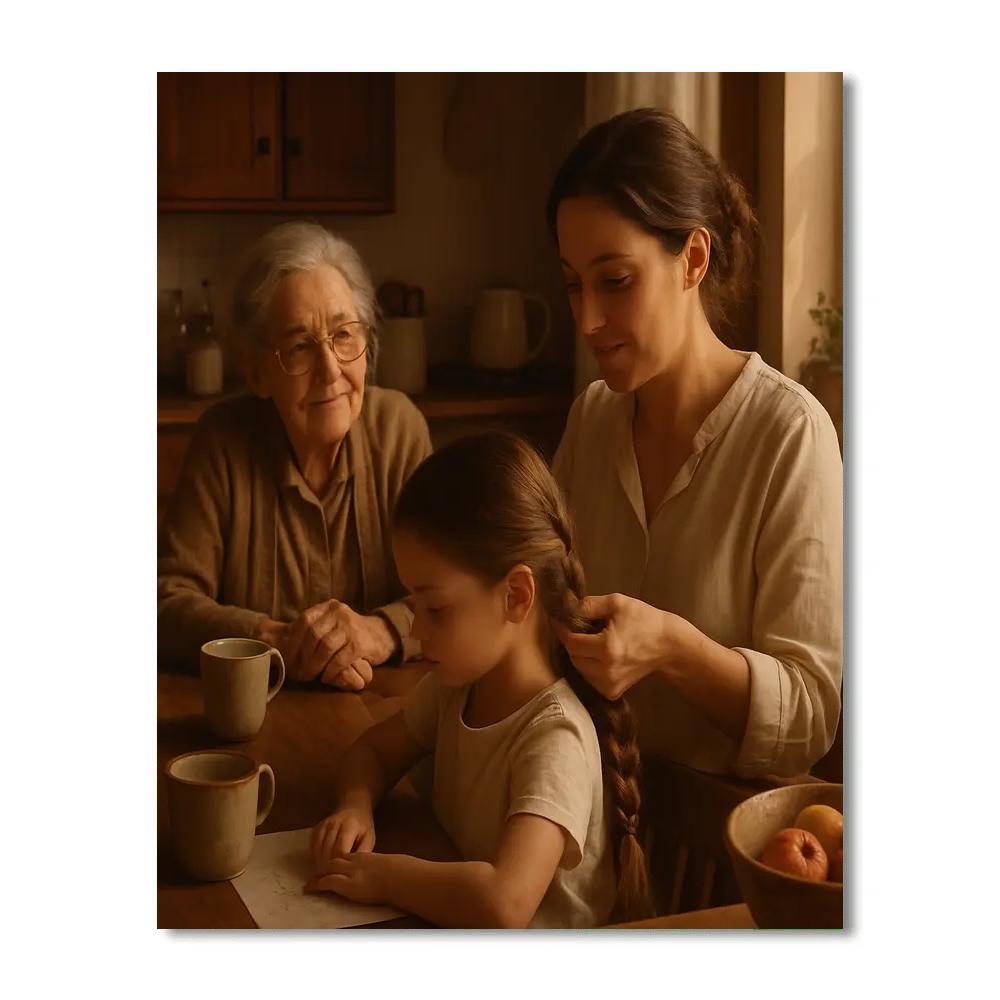 Grandmother Mother Child Three Generation Portrait paint by number