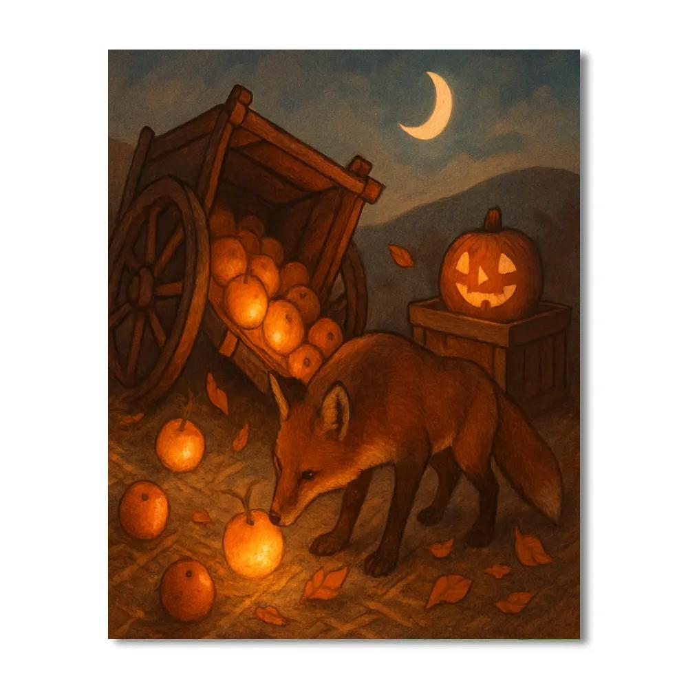 Moonlit Apple Cart paint by numbers