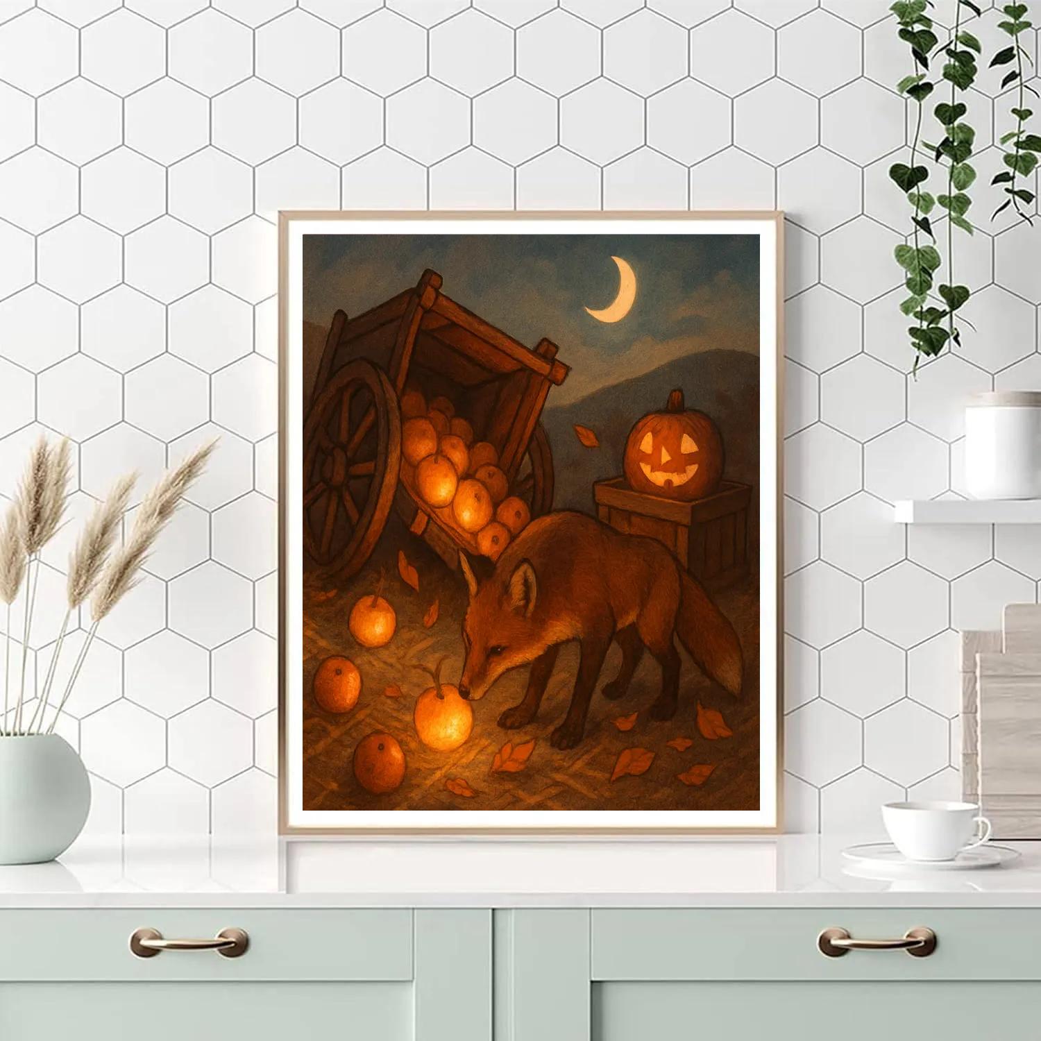 Moonlit Apple Cart paint by numbers