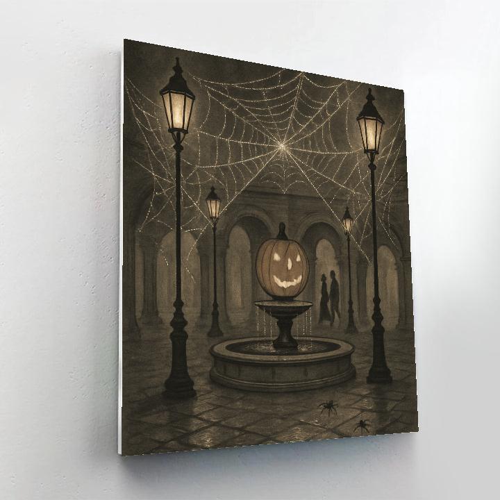 Cobweb Courtyard At Midnight paint by numbers