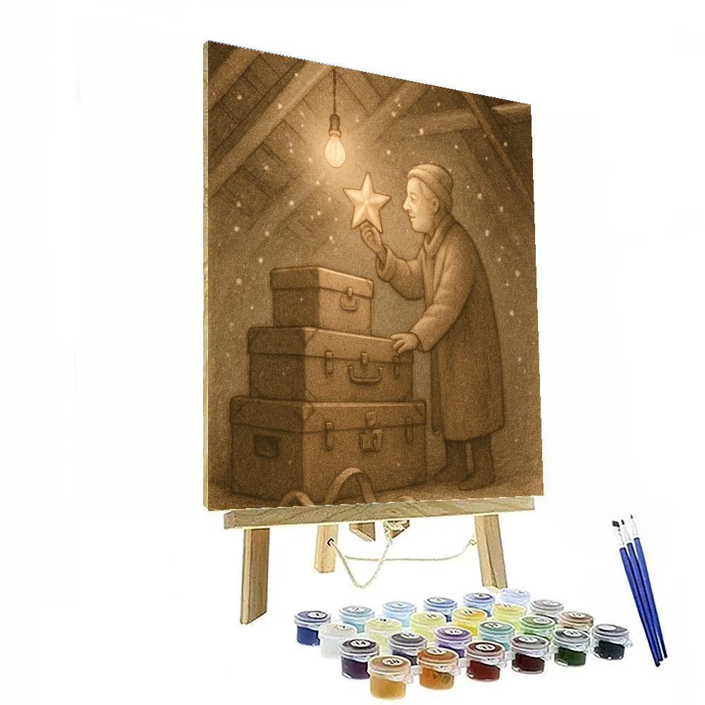 Twinkling Attic Ornament Night paint by number