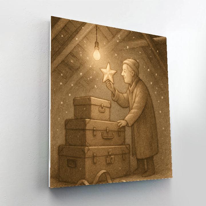 Twinkling Attic Ornament Night paint by number