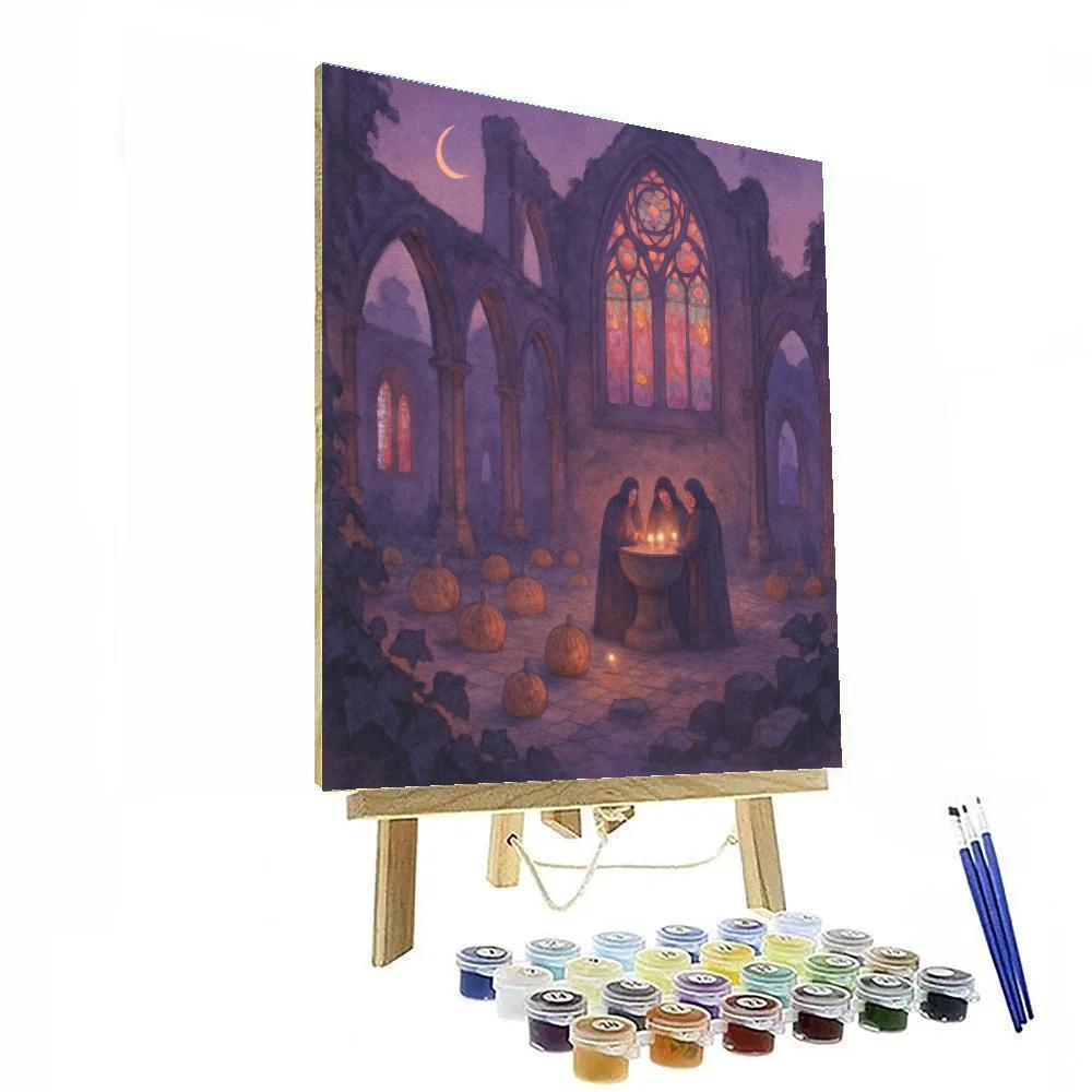 Twilight Lantern Abbey paint by numbers