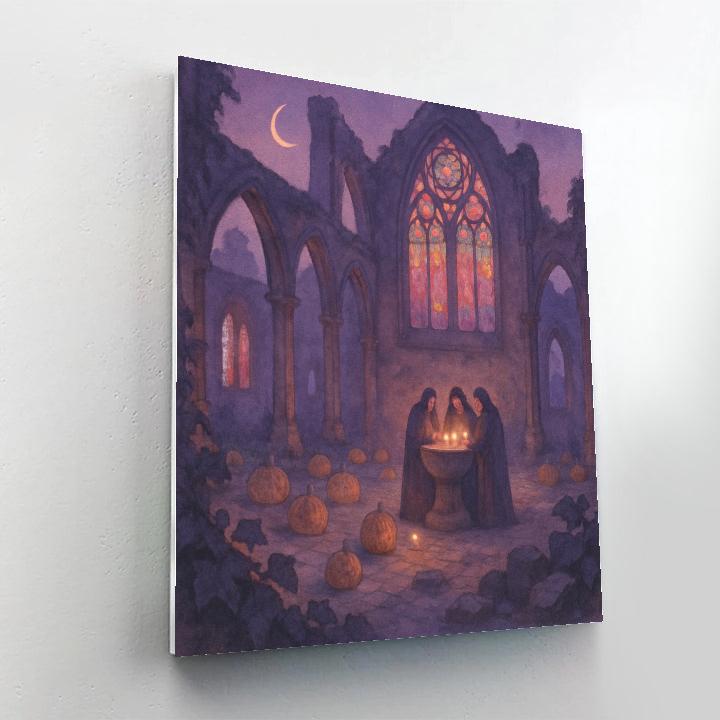 Twilight Lantern Abbey paint by numbers