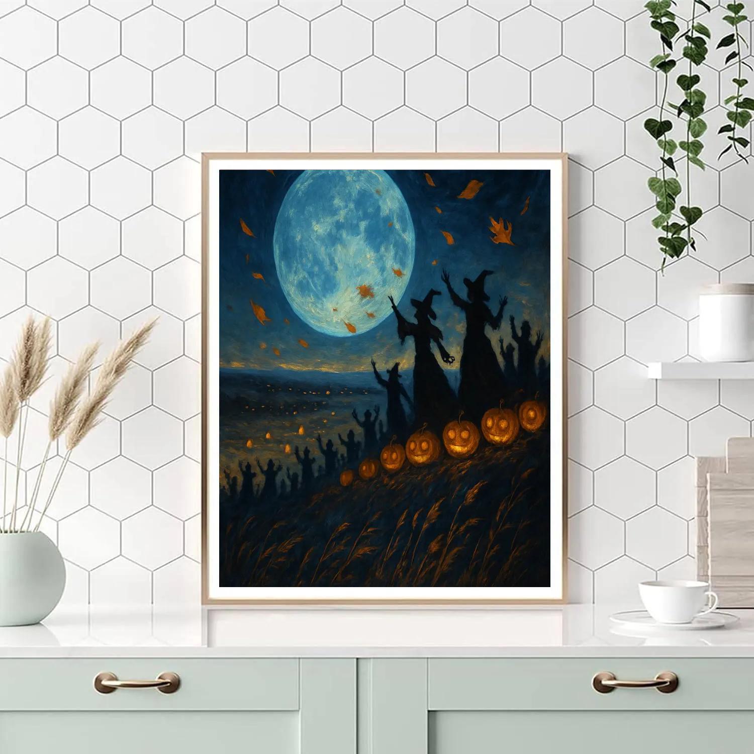 Autumn Ridge Of The Blue Moon Paint by numbers art