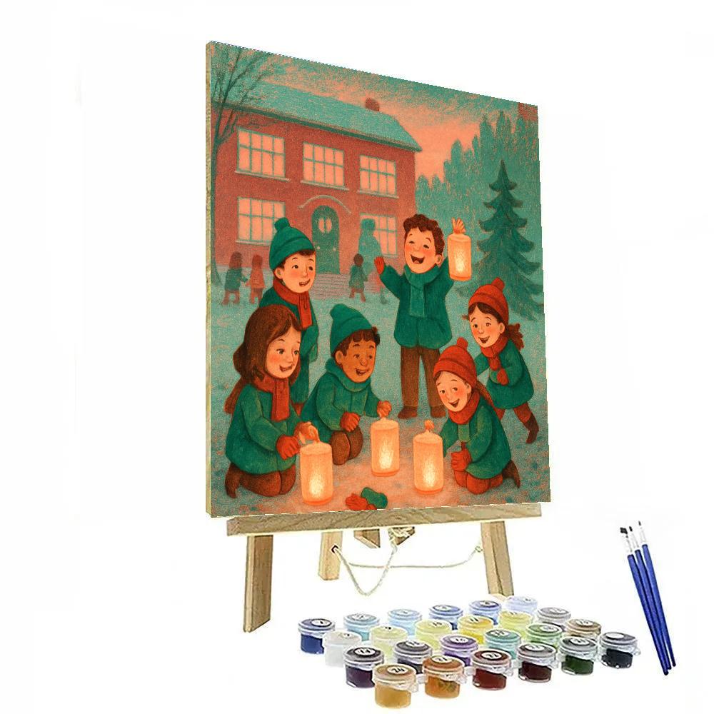 Snowbound Lantern Schoolyard Numbered painting kits