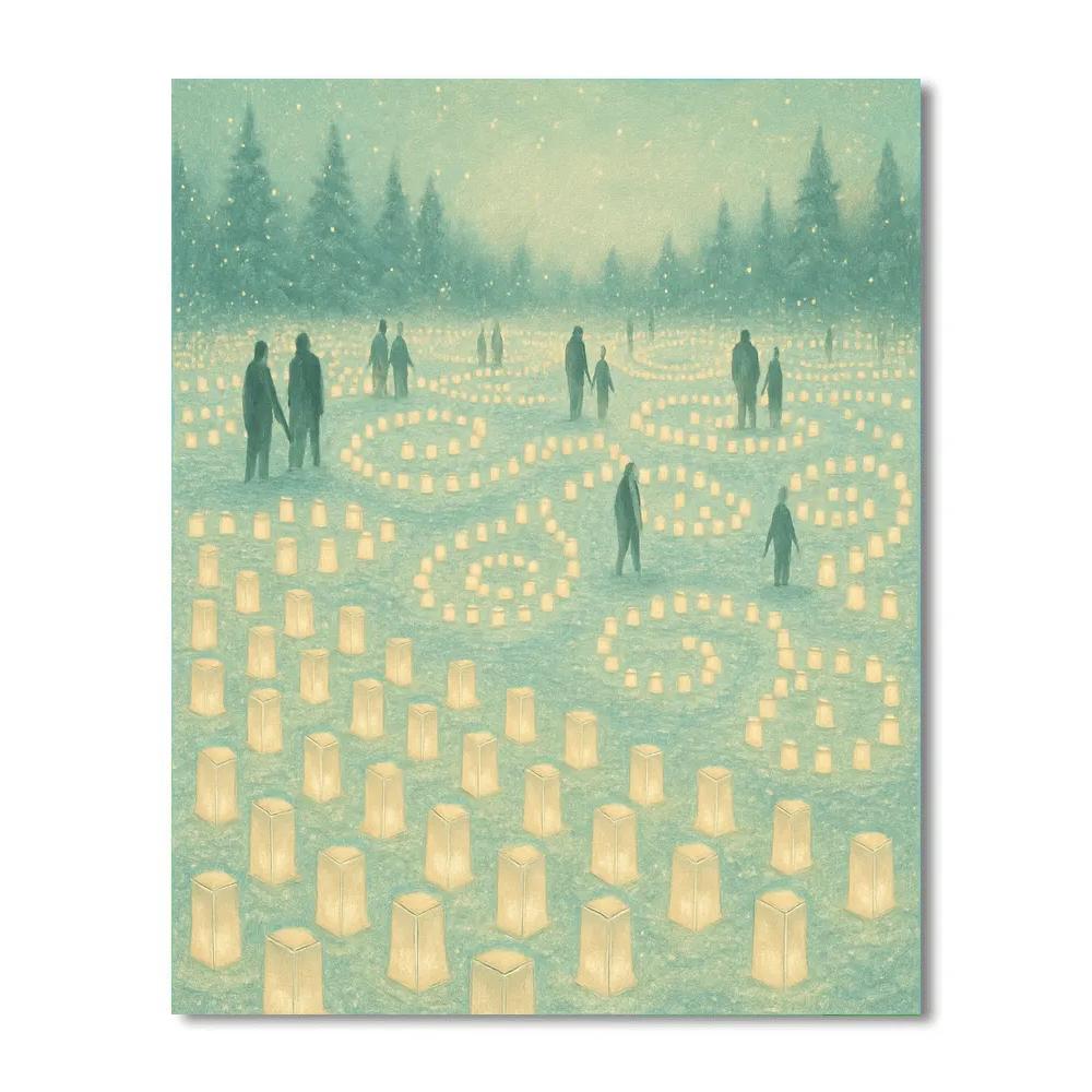 Frosted Meadow Lantern Festival DIY paint by numbers