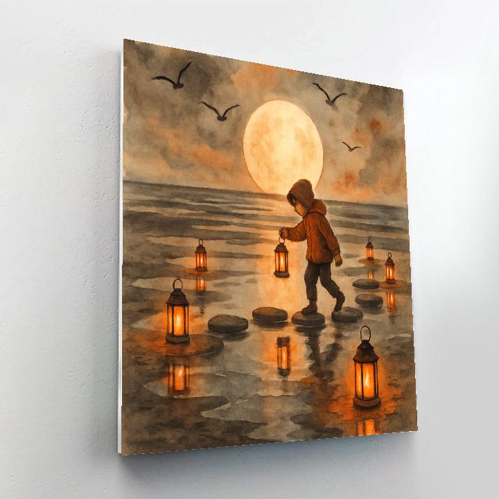 Lantern Field Of The Tidal Moon painting number kit
