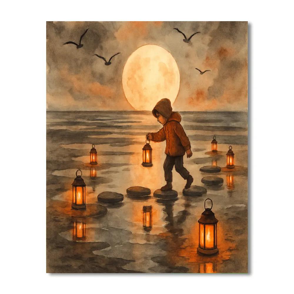 Lantern Field Of The Tidal Moon painting number kit
