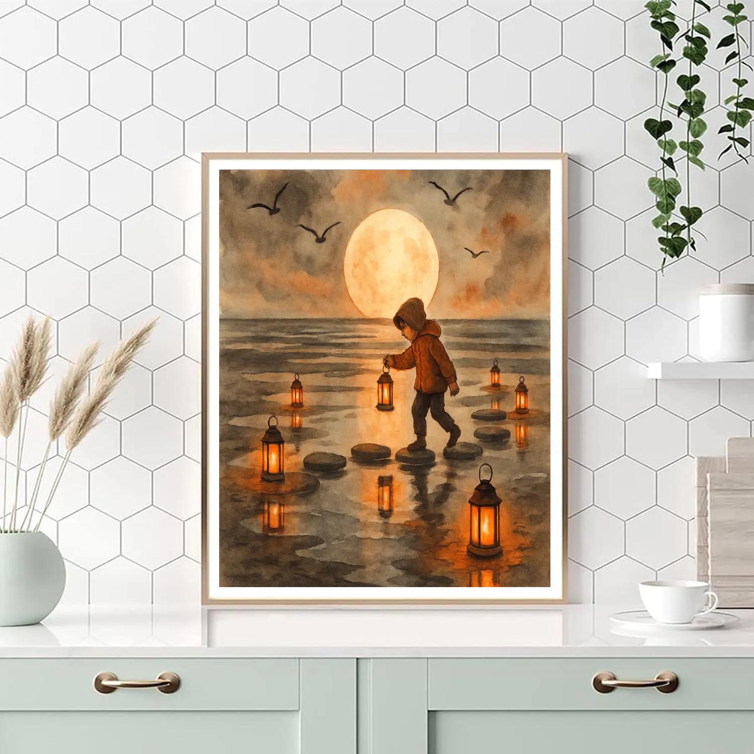 Lantern Field Of The Tidal Moon painting number kit