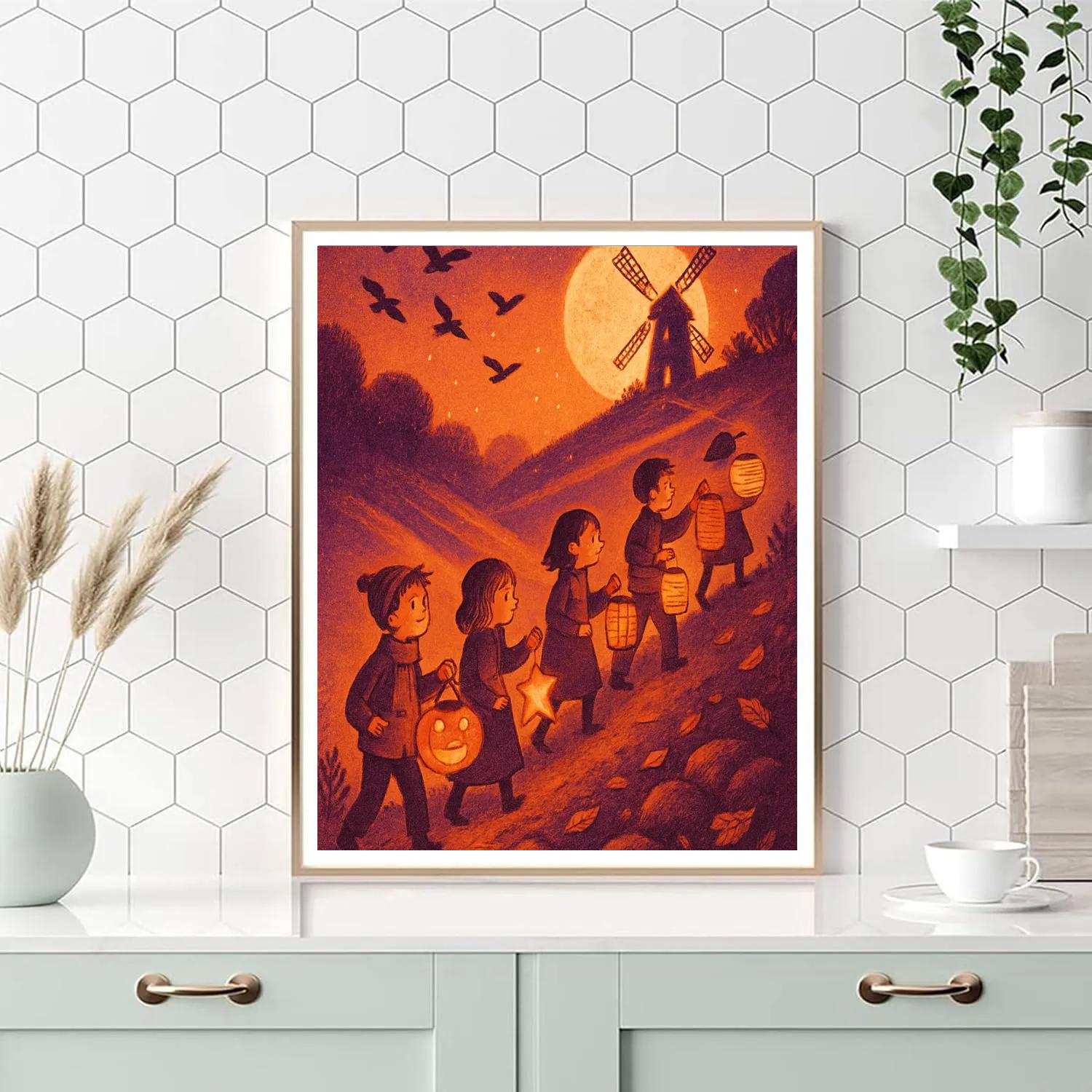 Hallow Hill Lantern Parade painting number kit