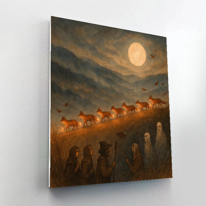 Lantern Ridge Fox Procession DIY paint by numbers