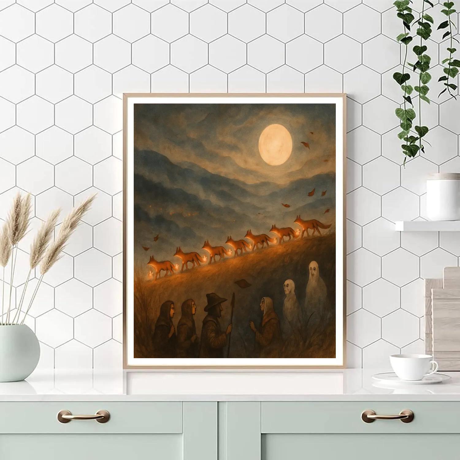 Lantern Ridge Fox Procession DIY paint by numbers