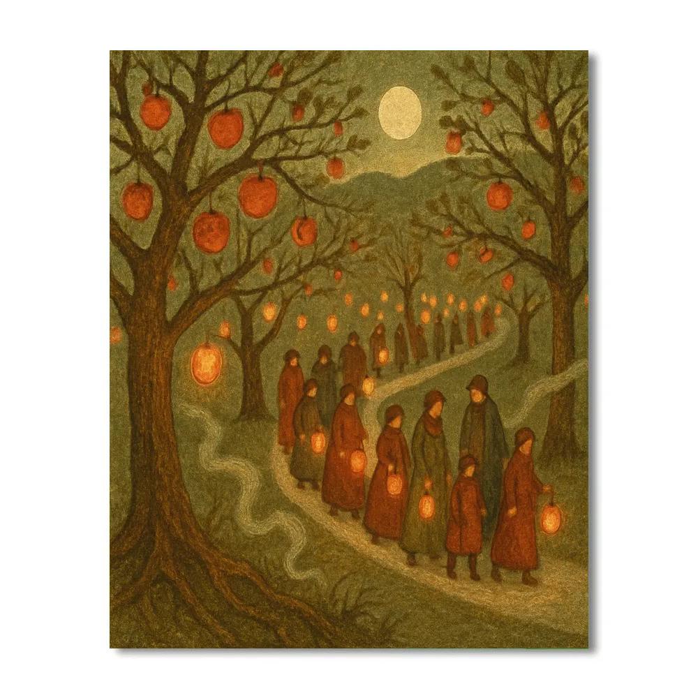 Orchard Lantern Procession Paint by numbers kits