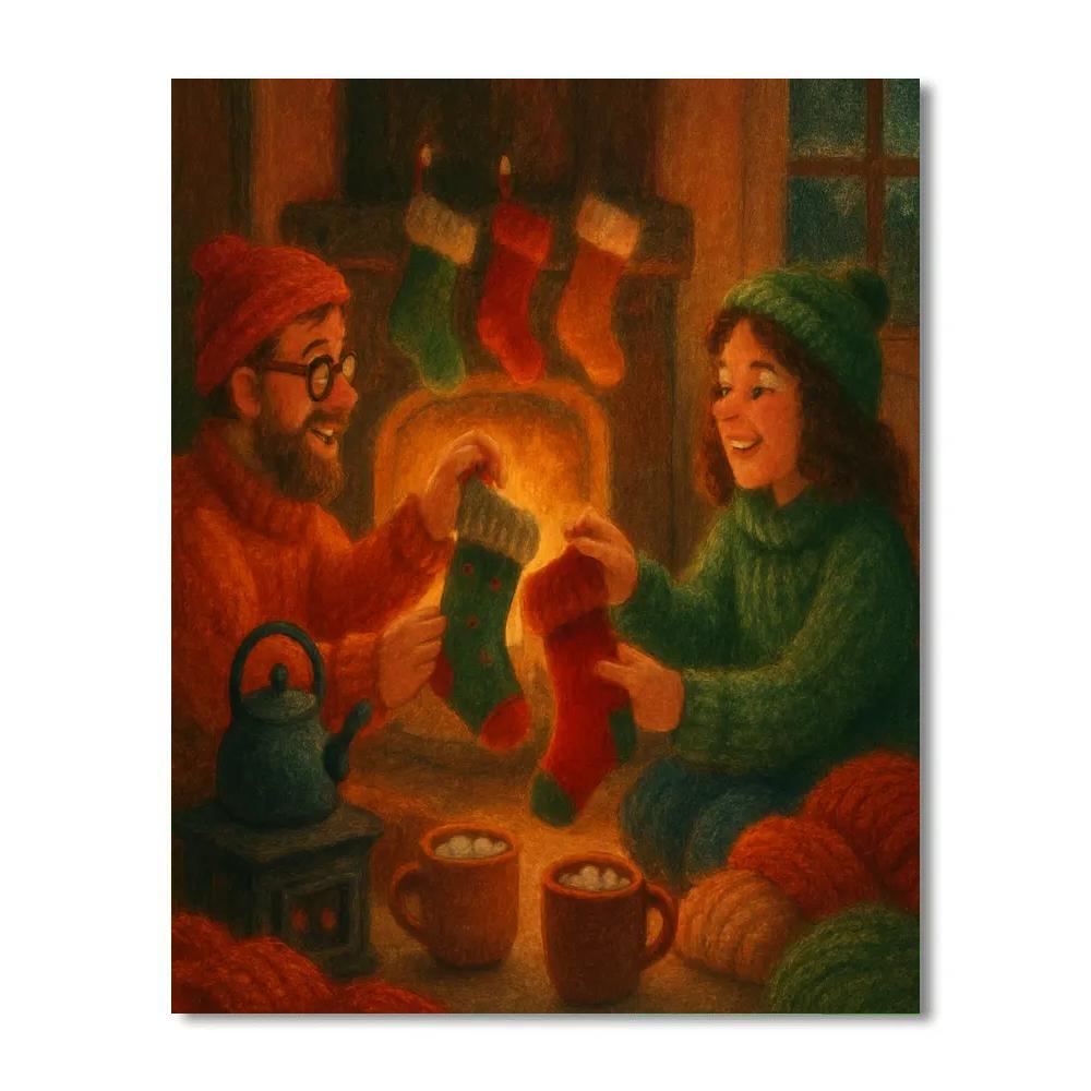 Hearthside Stocking Swap DIY paint by numbers