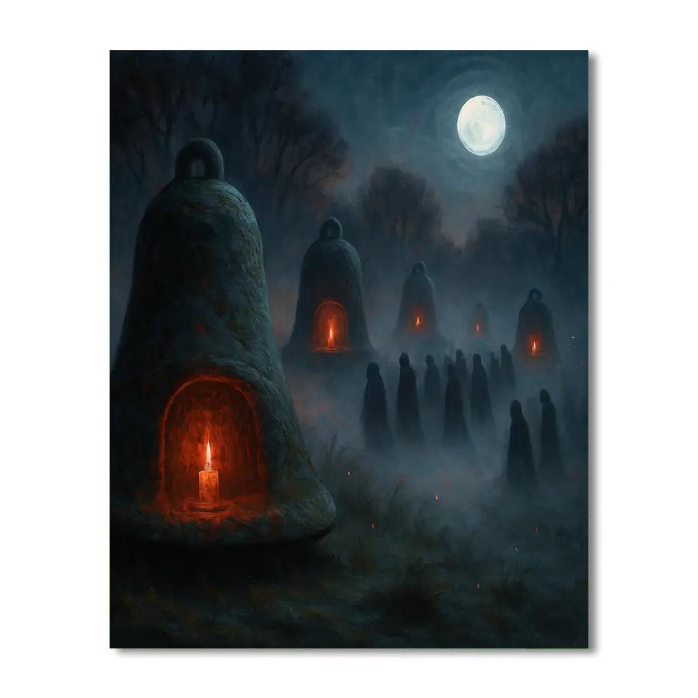 Moonlit Hollow Of The Stone Bells paint by number