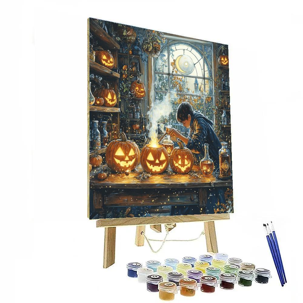 Pumpkin Alchemist Midnight Workshop DIY paint by numbers