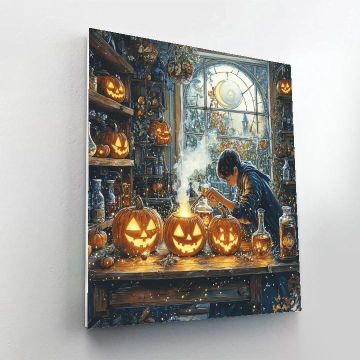 Pumpkin Alchemist Midnight Workshop DIY paint by numbers