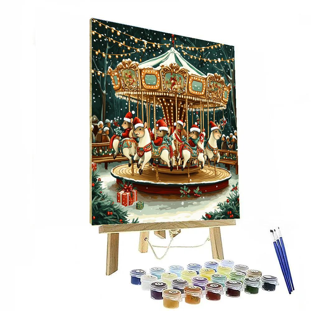 Merry Carousel Mouse Parade DIY paint by numbers
