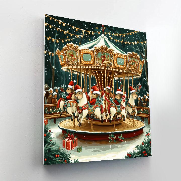 Merry Carousel Mouse Parade DIY paint by numbers