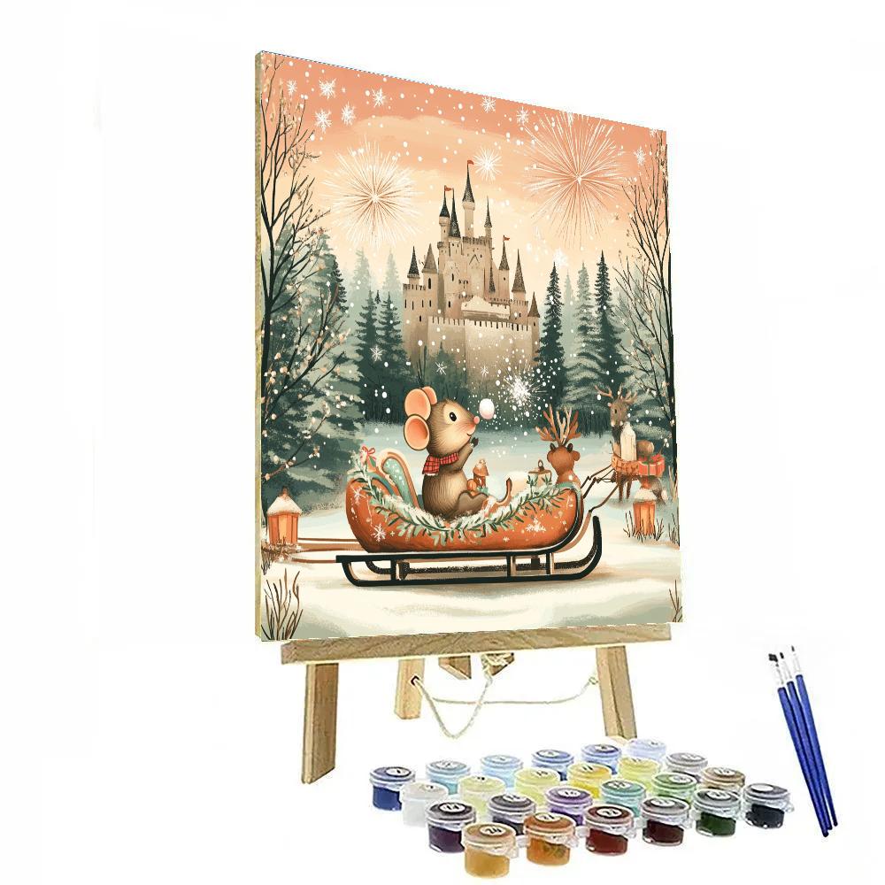 Snowball Sleigh Ride At Dawn paint by numbers
